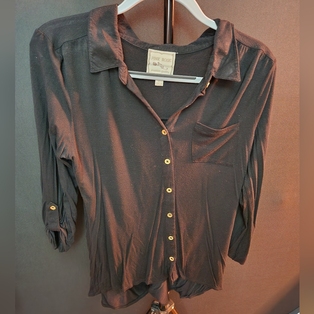 Black Button Up - Picture 2 of 4